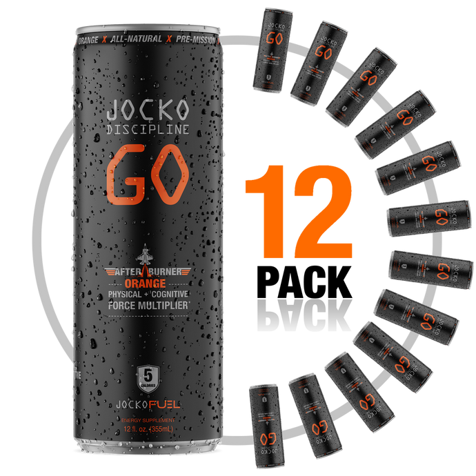 JOCKO DISCIPLINE GO DRINK - AFTER BURNER ORANGE - 12 Pack
